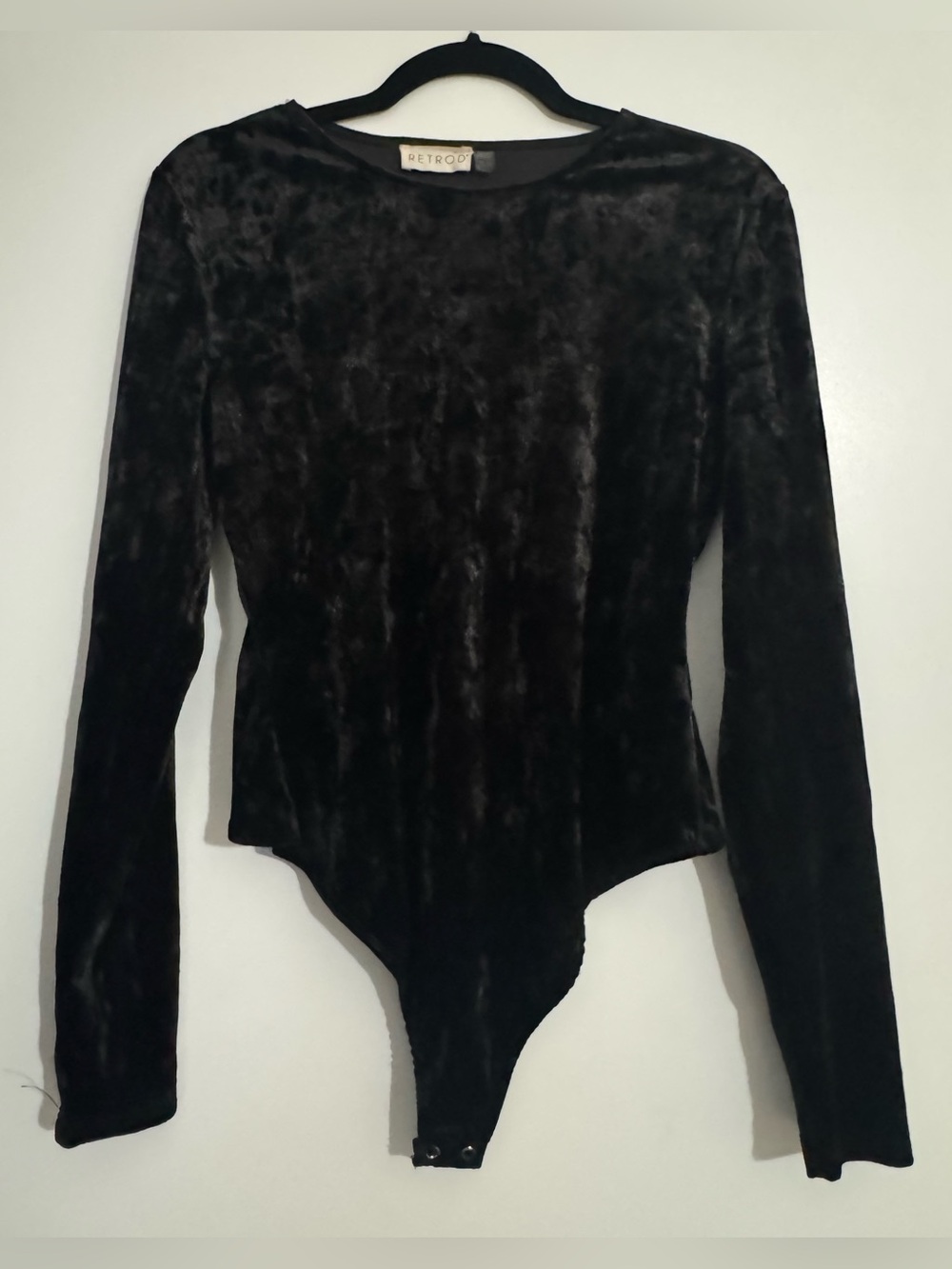 Like New - Black Crushed Velvet Bodysuit Size Large
